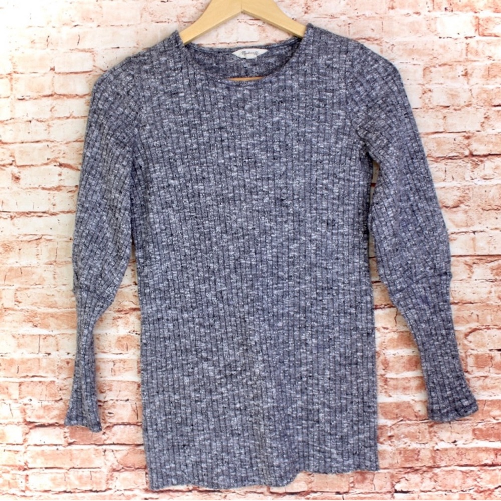 Madewell | Gray Heather Bubble Sleeve Sweater